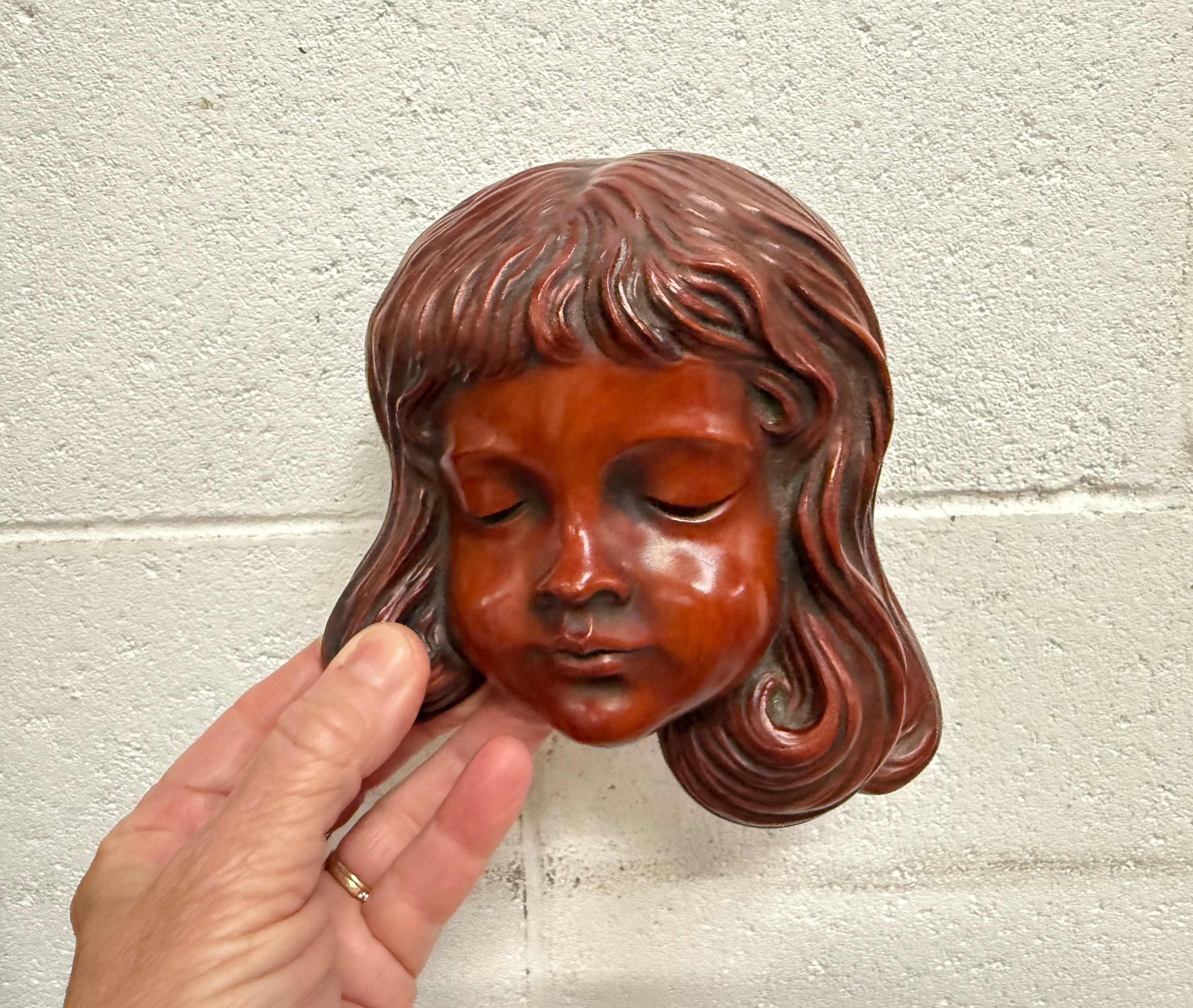 Pair of Hand Made German Wall Masks 'Achatit'