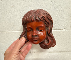 Pair of Hand Made German Wall Masks 'Achatit' | Antique & Vintage | Moonee Ponds Antiques | Australia Wide Delivery