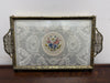 Vintage Glass Lace Petit Point Dressing Table Brass Tray | Antique & Vintage | Moonee Ponds Antiques | Australia Wide Delivery
