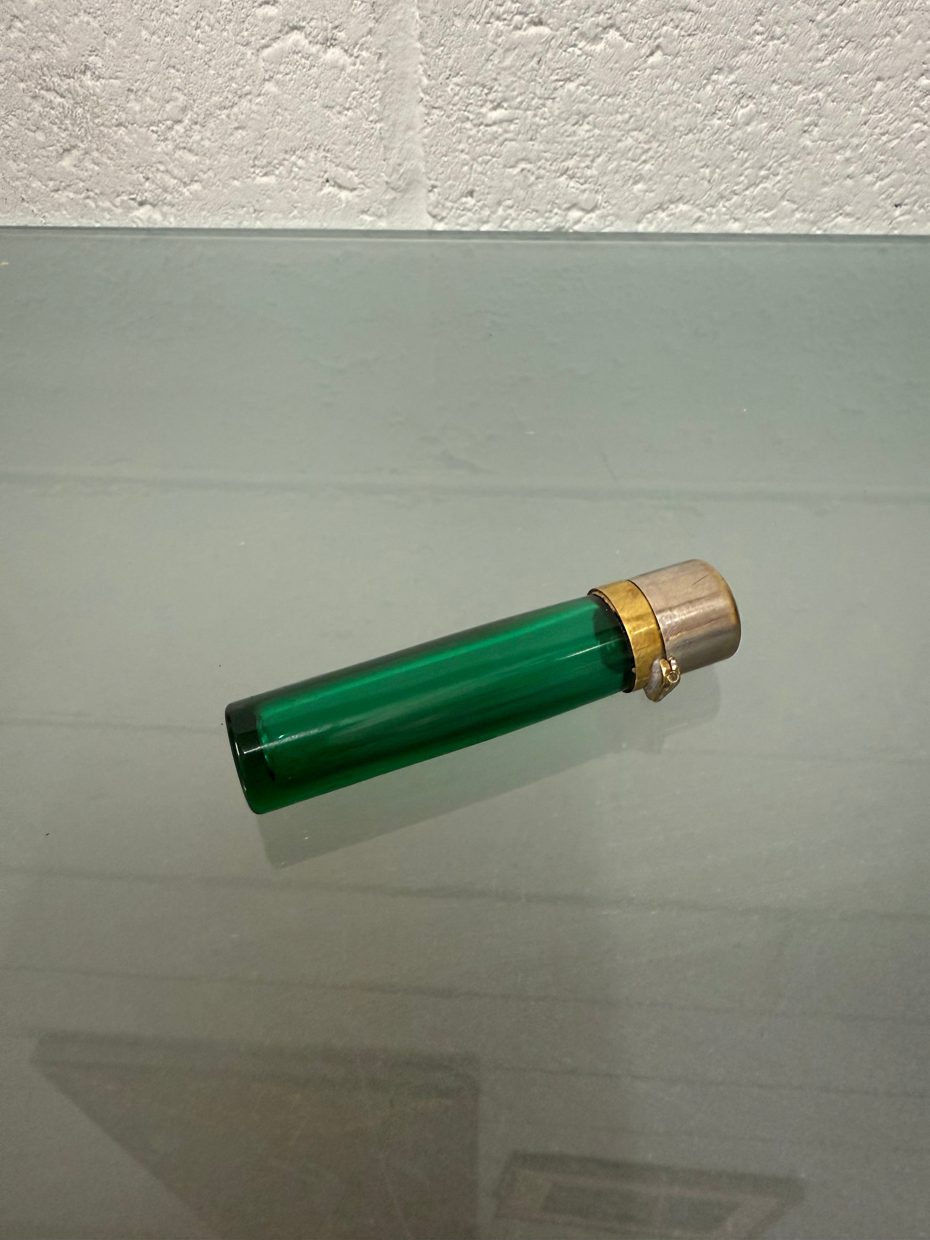Edwardian Green Glass Scent Bottle