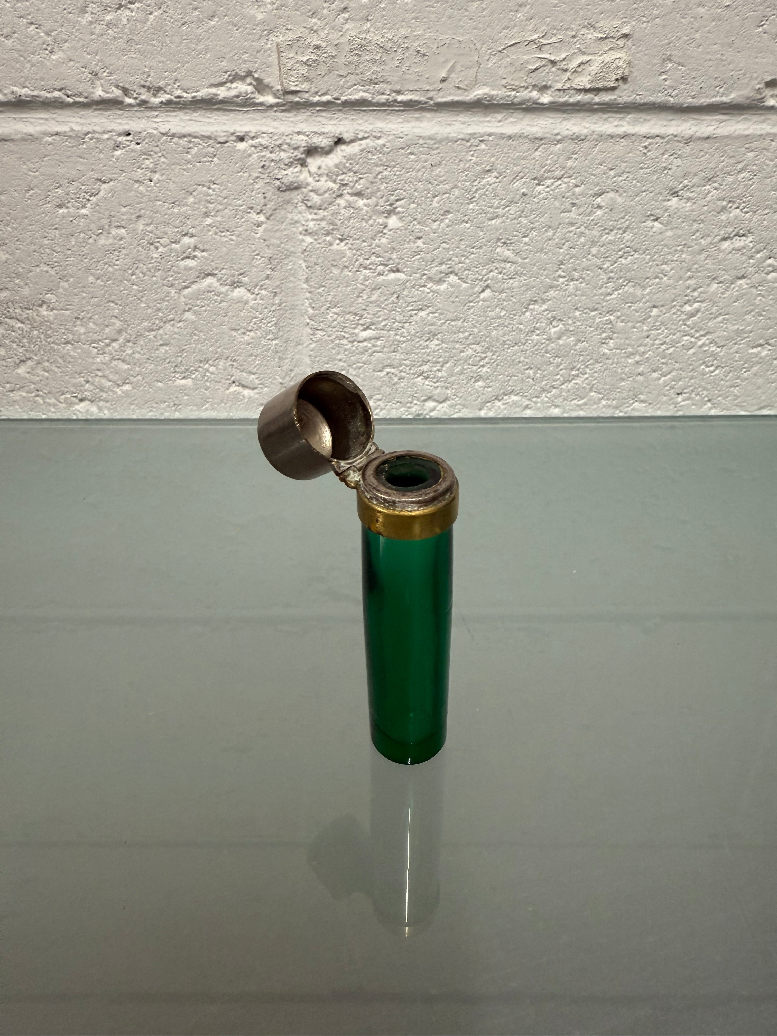 Edwardian Green Glass Scent Bottle | Antique & Vintage | Moonee Ponds Antiques | Australia Wide