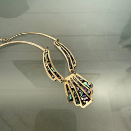 Vintage Mexican Choker Alpaca Silver & Abalone