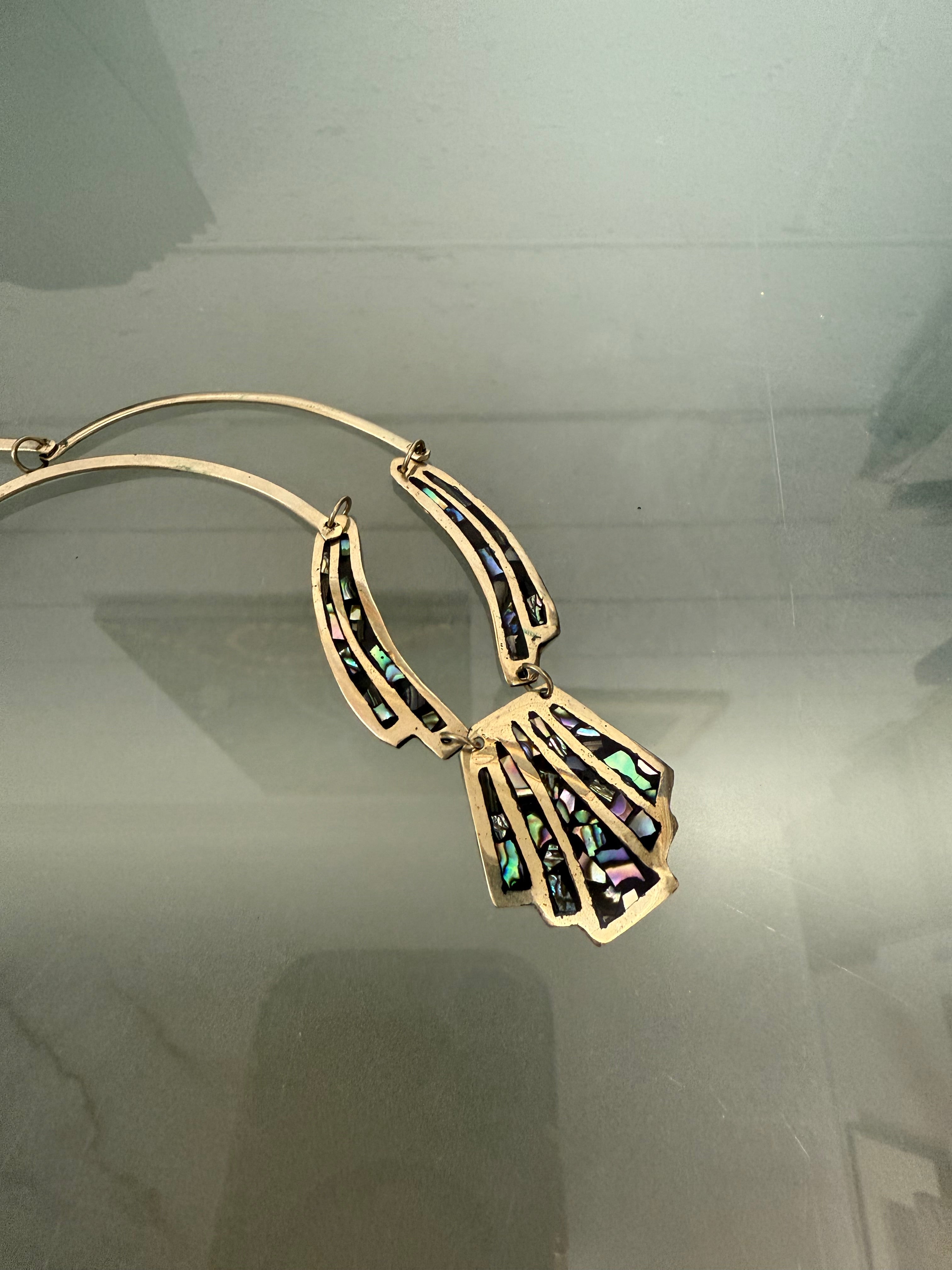 Vintage Mexican Choker Alpaca Silver & Abalone | Antique & Vintage | Moonee Ponds Antiques | Australia Wide Delivery
