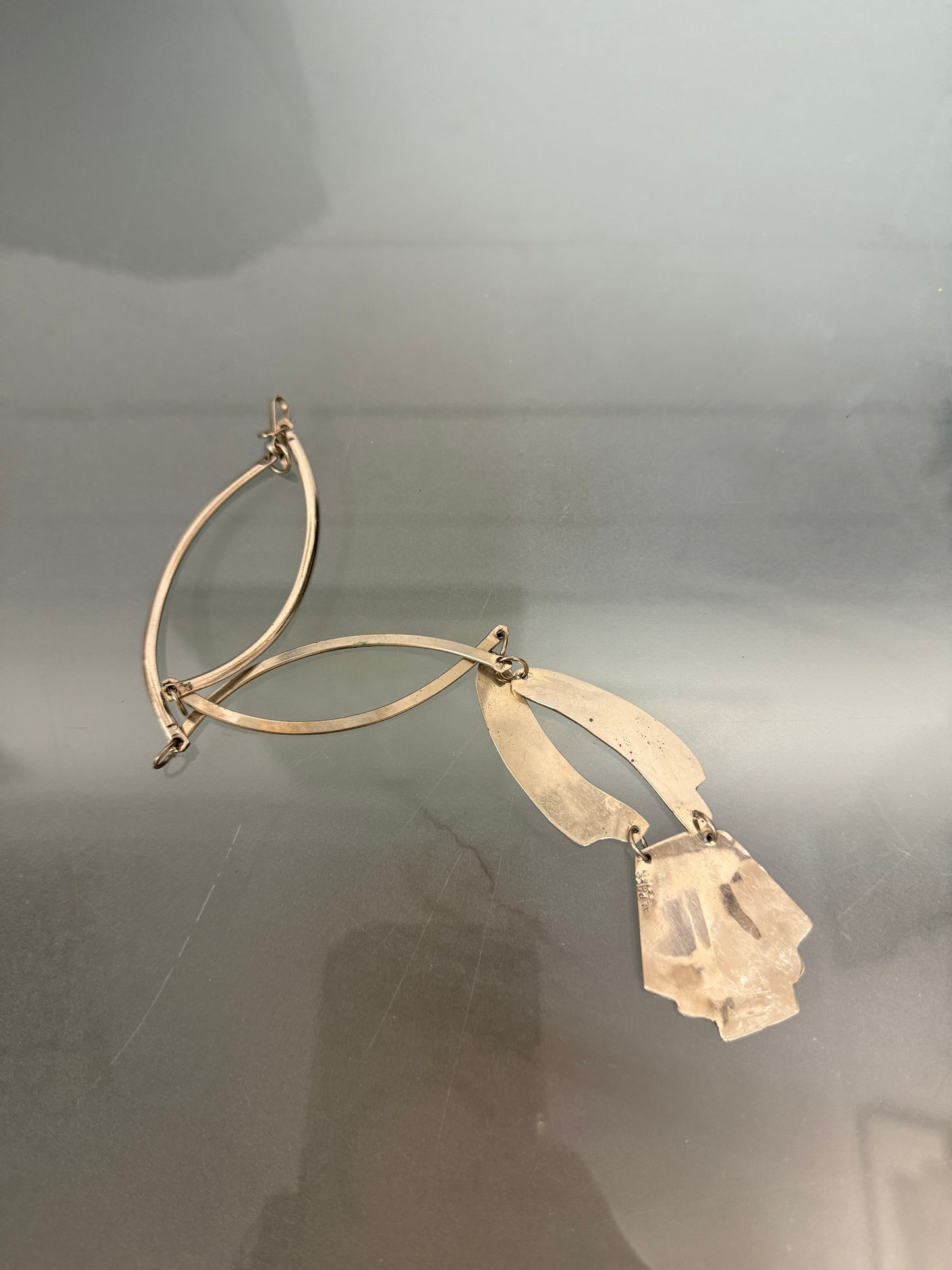 Vintage Mexican Choker Alpaca Silver & Abalone