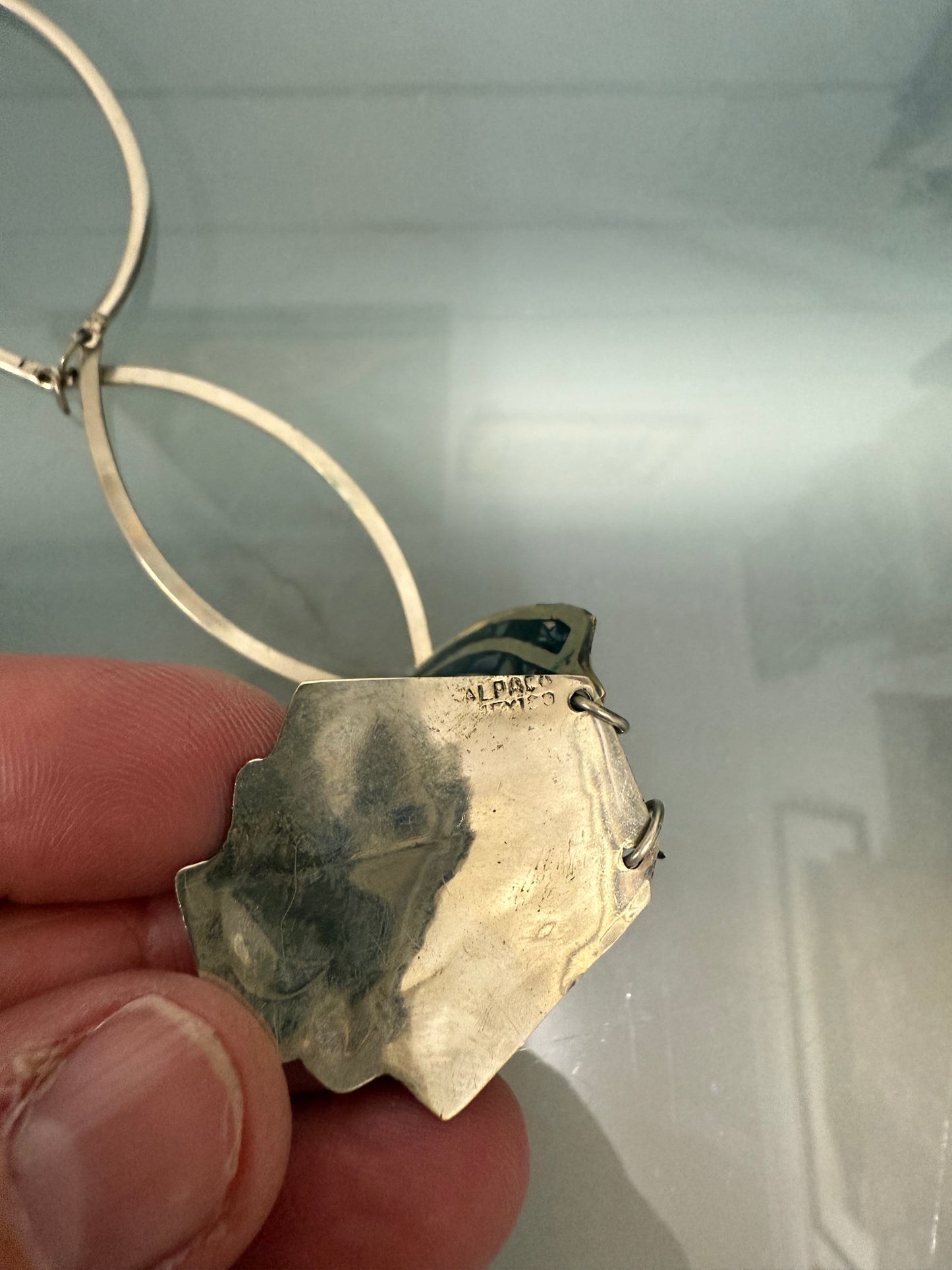 Vintage Mexican Choker Alpaca Silver & Abalone