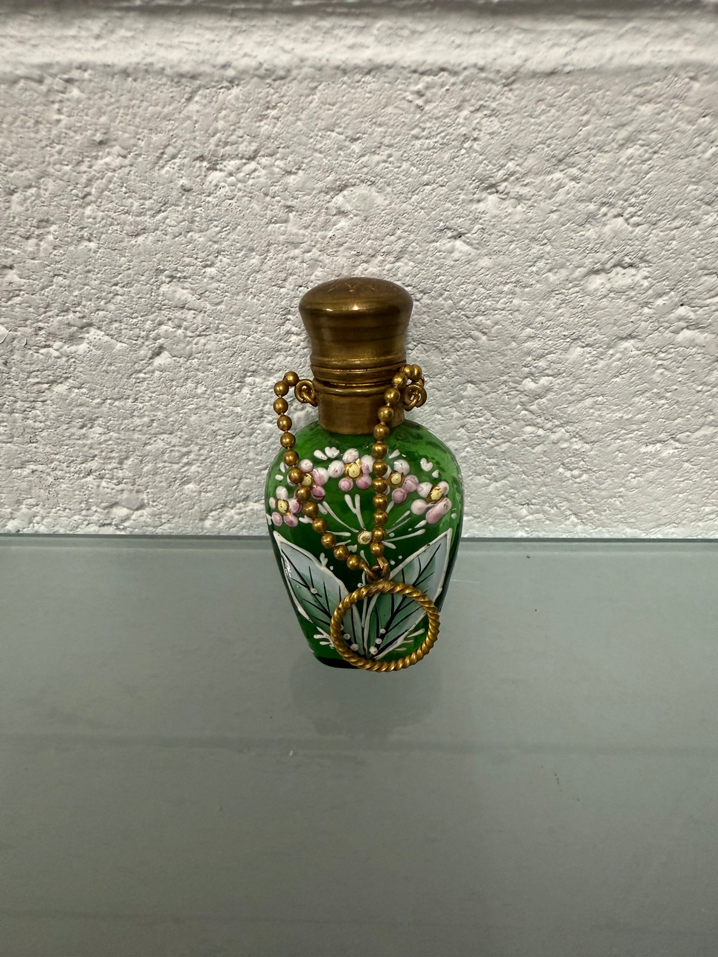 Antique Enamel Hand Painted Perfume / Scent Bottle