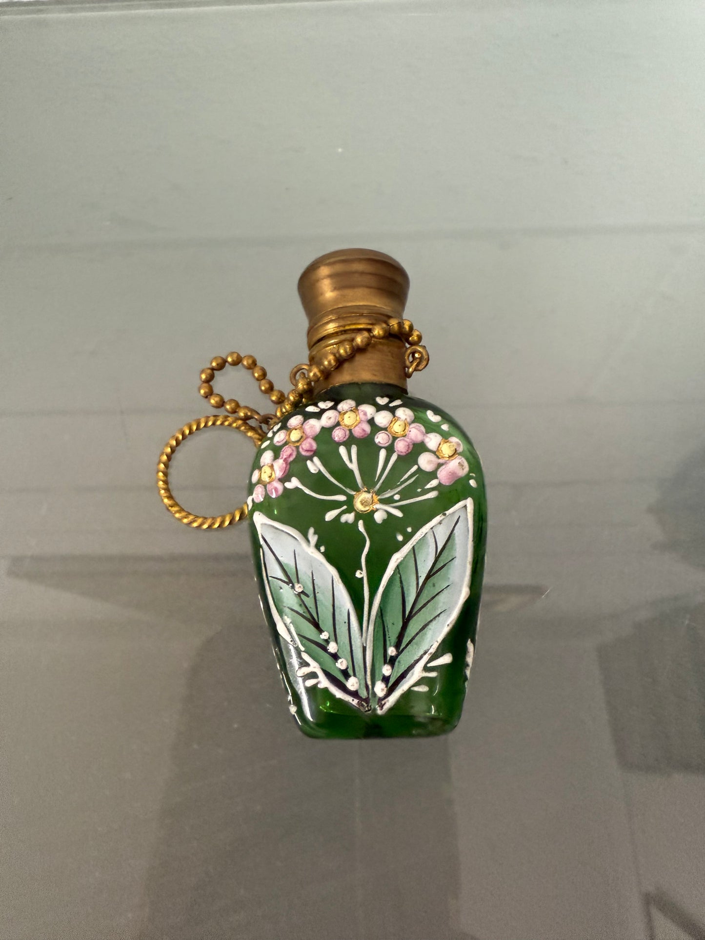 Antique Enamel Hand Painted Perfume / Scent Bottle