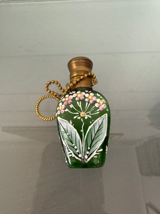 Antique Enamel Hand Painted Perfume / Scent Bottle