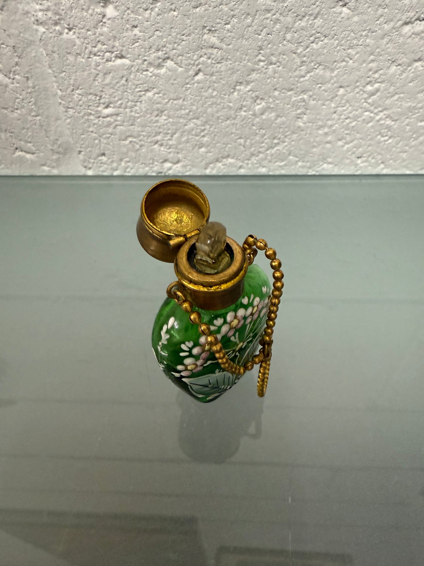 Antique Enamel Hand Painted Perfume / Scent Bottle