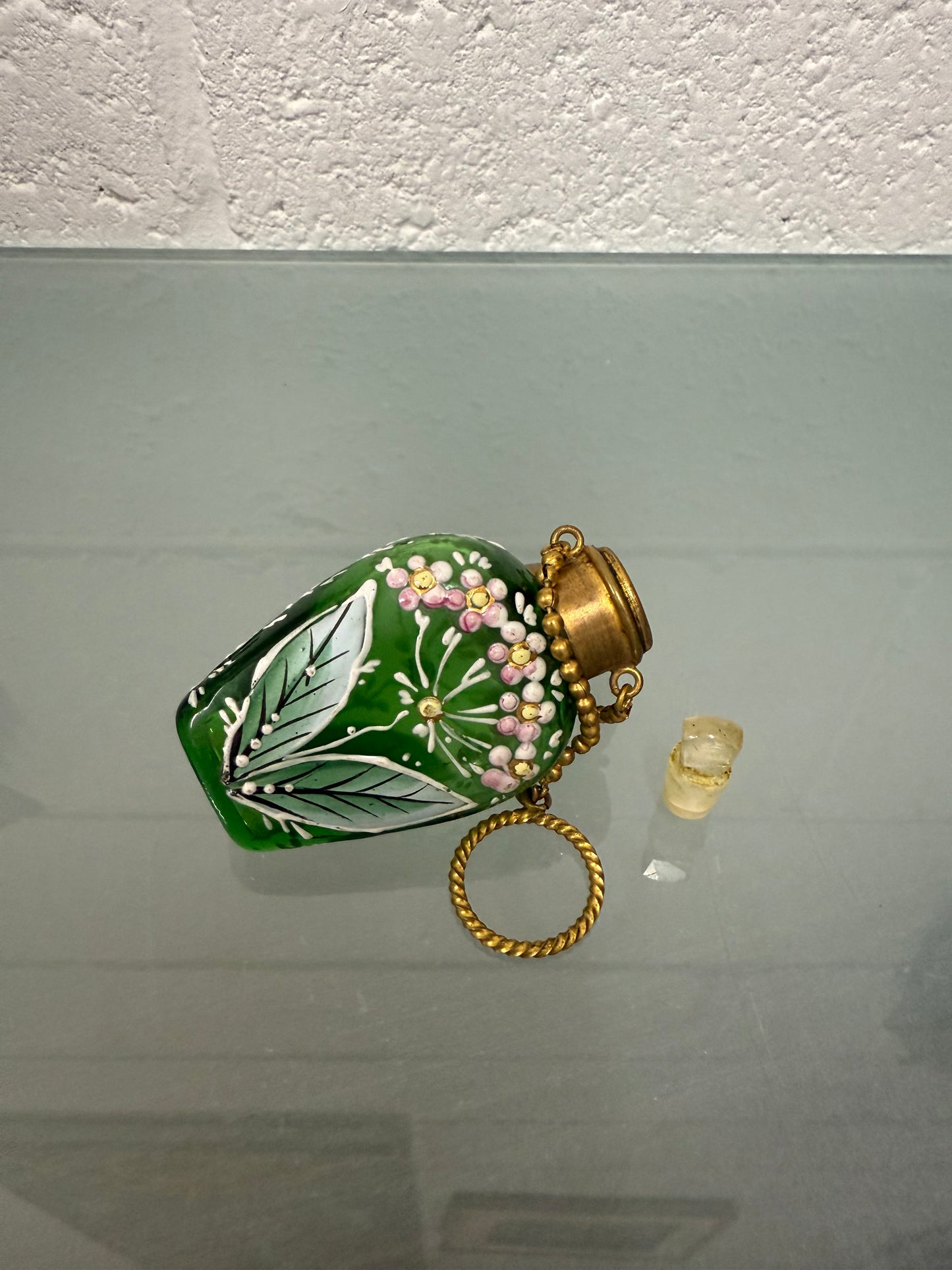 Antique Enamel Hand Painted Perfume / Scent Bottle