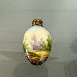 Antique Hand Painted Ceramic Perfume / Scent Bottle