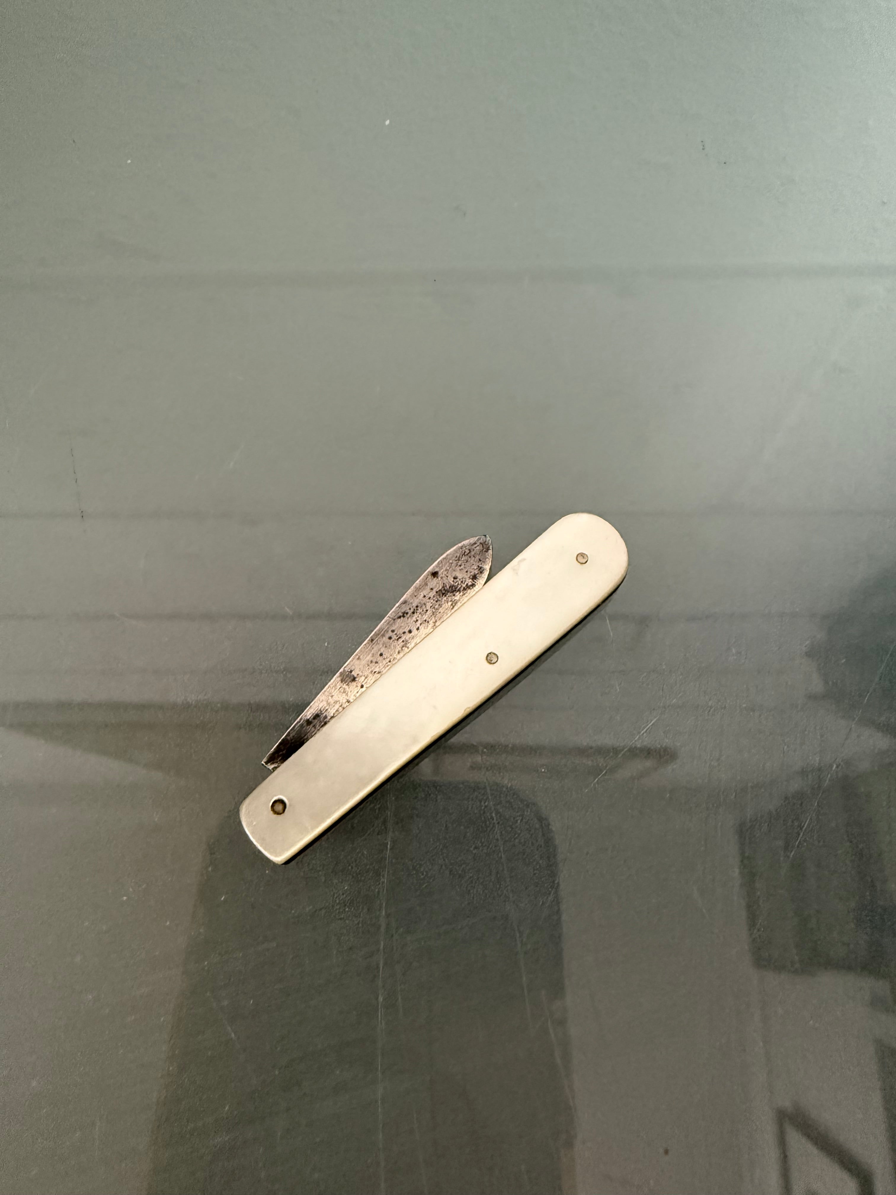 Edwardian Silver & Mother Of Pearl Fruit Knife | Antique & Vintage | Moonee Ponds Antiques | Australia Wide Delivery