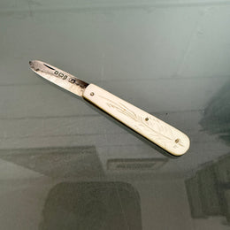 Edwardian Mother Of Pearl & Silver Fruit Knife