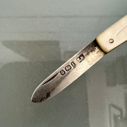 Edwardian Silver & Mother Of Pearl Fruit Knife