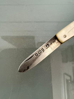 Edwardian Silver & Mother Of Pearl Fruit Knife | Antique & Vintage | Moonee Ponds Antiques | Australia Wide Delivery