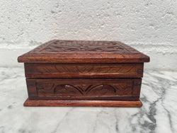 Vintage Hand Carved Wooden Trinket Box | Antique & Vintage | Moonee Ponds Antiques | Australia Wide Delivery