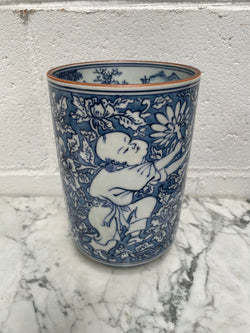 Kyoto Blue and White Pottery Vase | Antique & Vintage | Moonee Ponds Antiques | Australia Wide Delivery