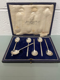 Boxed Set Sterling Silver Coffee Spoons | Antique & Vintage | Moonee Ponds Antiques | Australia Wide Delivery