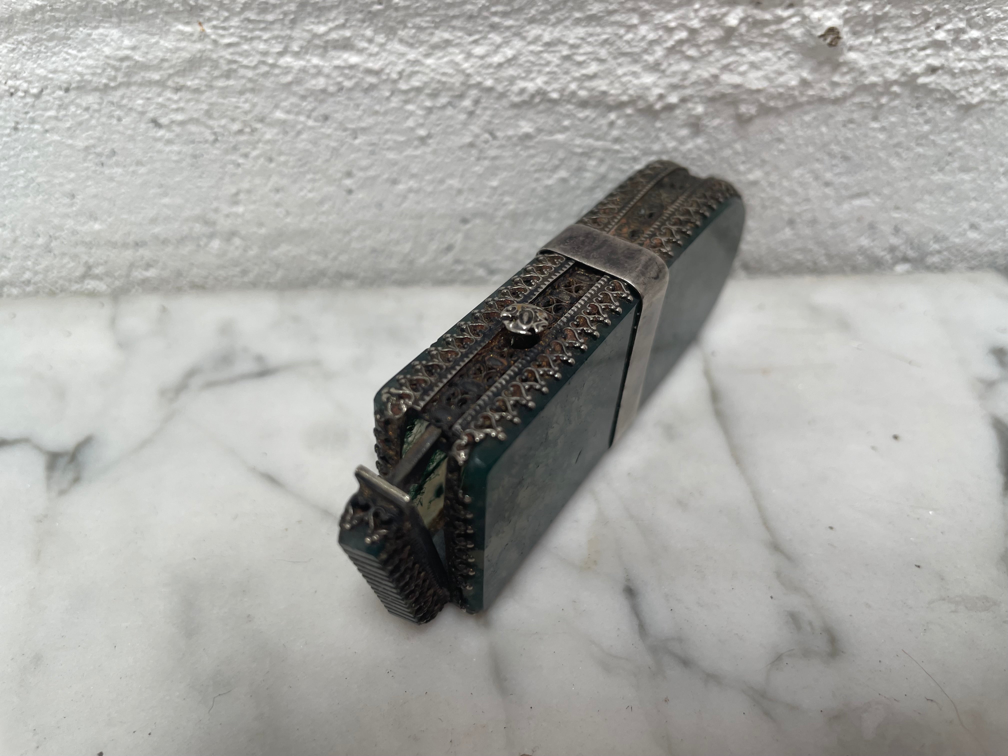 Victorian Moss Agate & Silver Vesta Case | Antique & Vintage | Moonee Ponds Antiques | Australia Wide Delivery