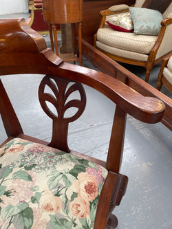 Mahogany Upholstered Corner Chair | Antique & Vintage | Moonee Ponds Antiques | Australia Wide Delivery