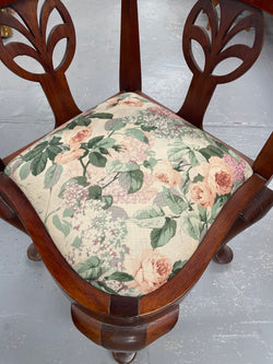 Mahogany Upholstered Corner Chair | Antique & Vintage | Moonee Ponds Antiques | Australia Wide Delivery