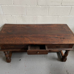 Charming rustic French Oak one drawer coffee table. In good original condition and has been sourced from France. 