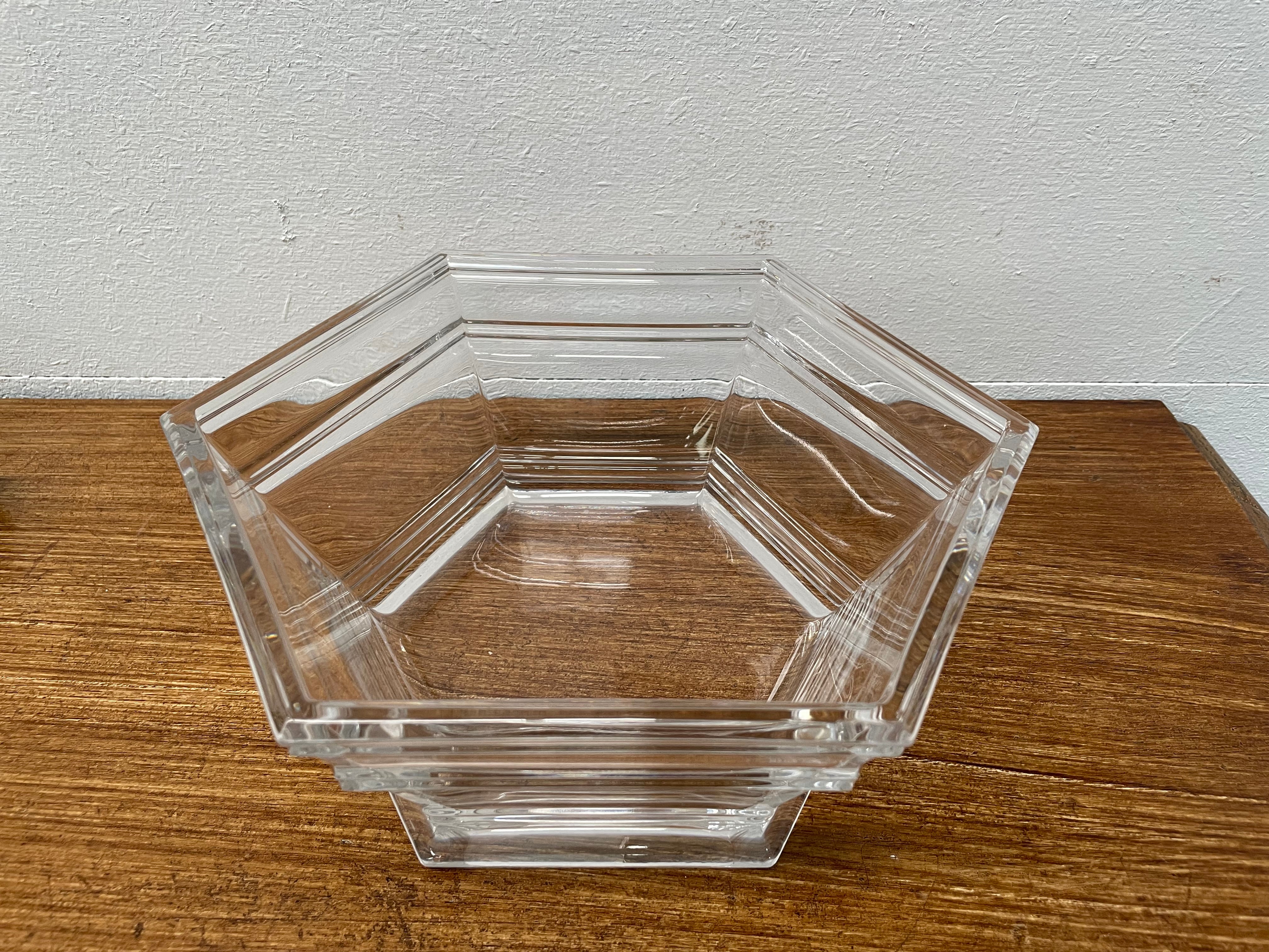 Signed Tiffany & Co Crystal Hexagon Bowl | Antique & Vintage | Moonee Ponds Antiques | Australia Wide Delivery