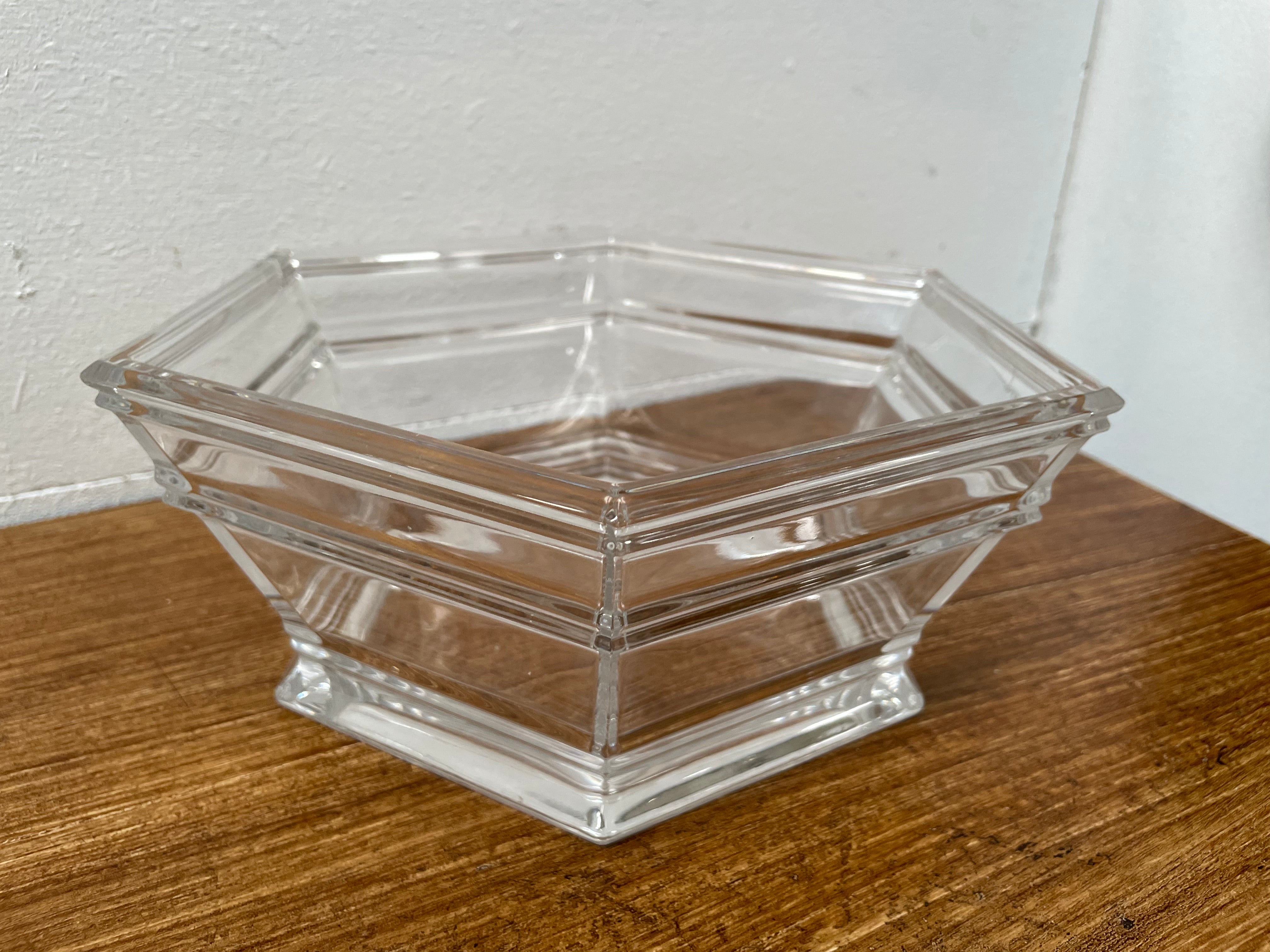 Signed Tiffany & Co Crystal Hexagon Bowl | Antique & Vintage | Moonee Ponds Antiques | Australia Wide Delivery