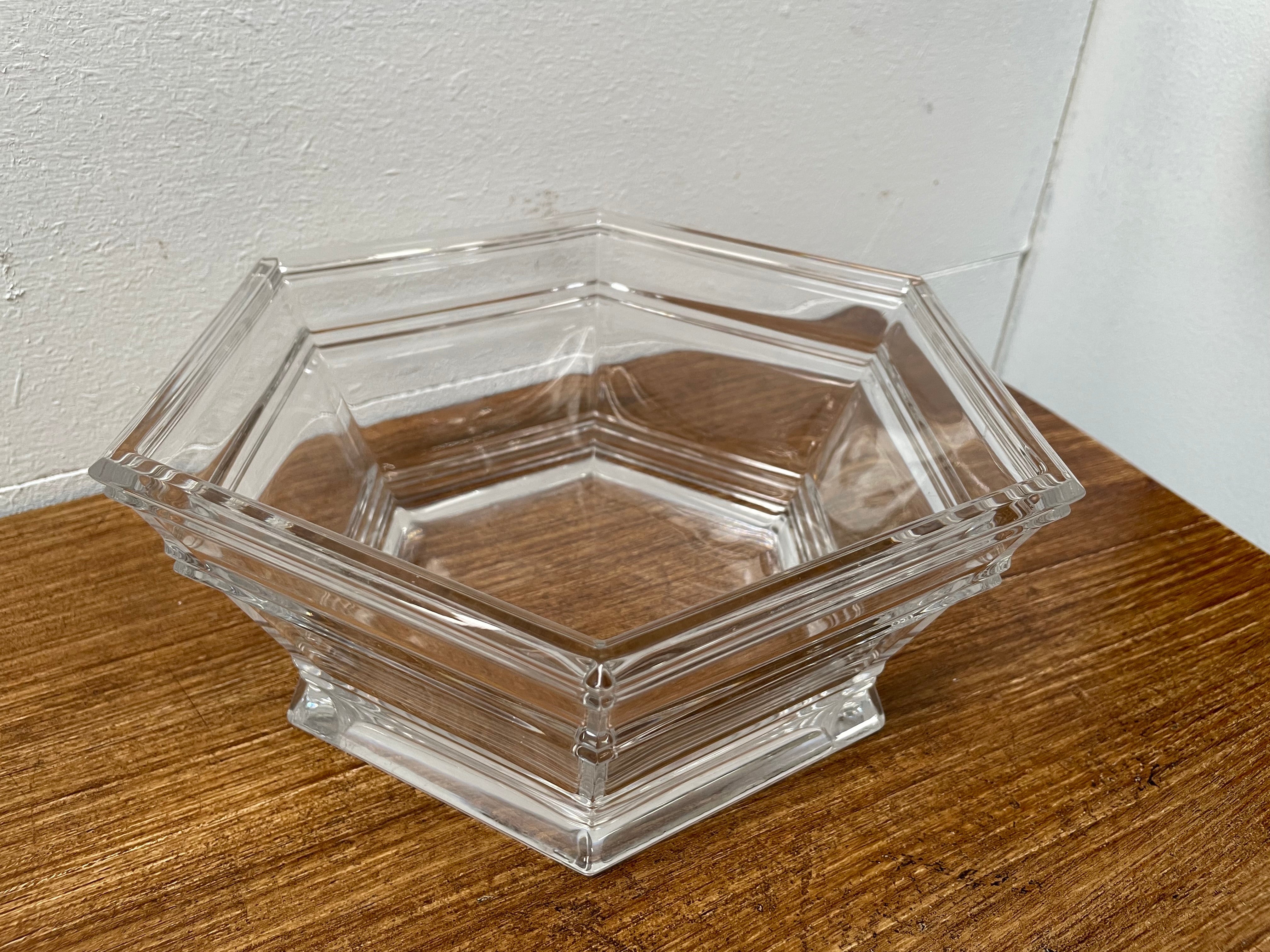 Signed Tiffany & Co Crystal Hexagon Bowl | Antique & Vintage | Moonee Ponds Antiques | Australia Wide Delivery