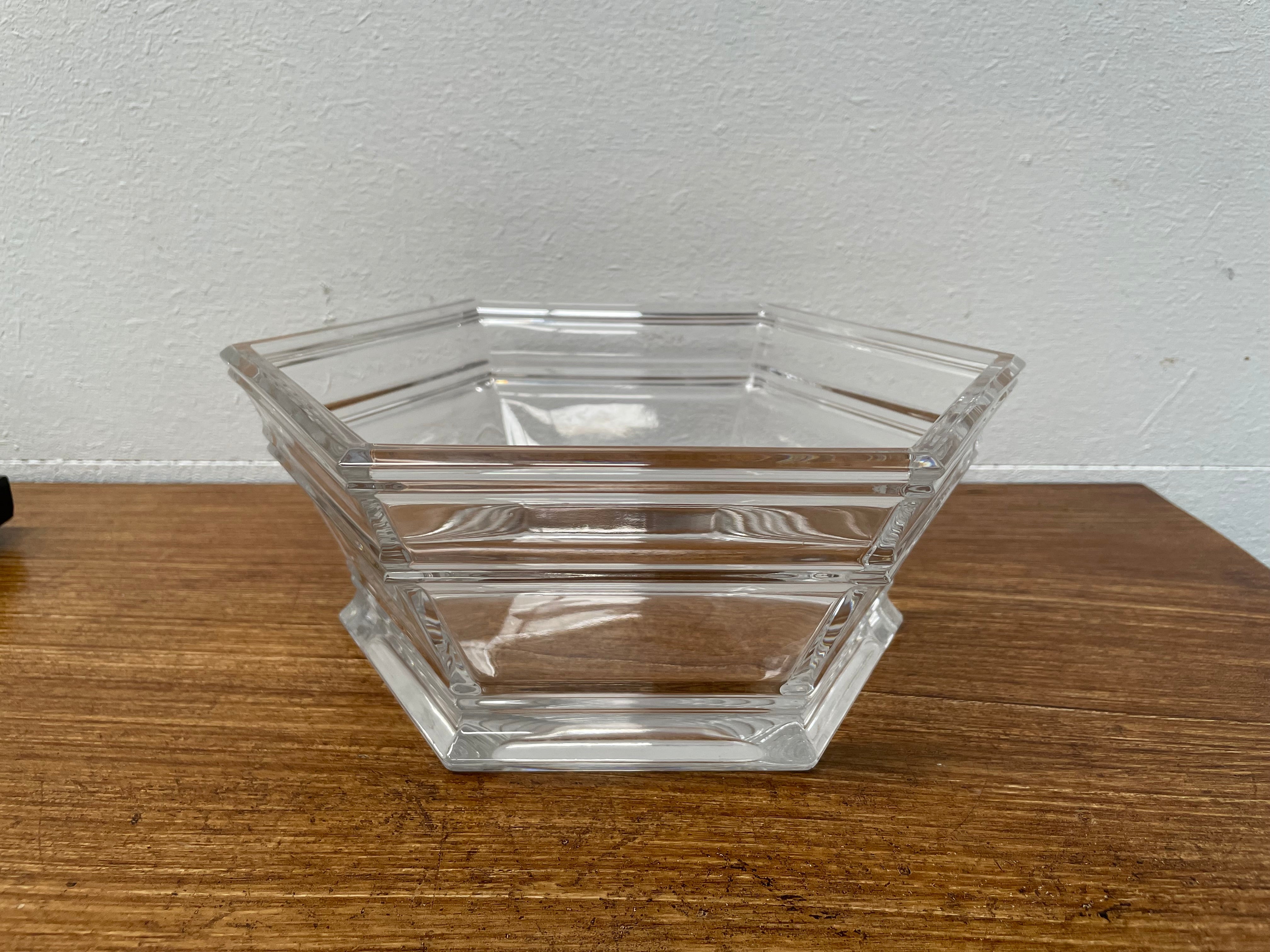Signed Tiffany & Co Crystal Hexagon Bowl | Antique & Vintage | Moonee Ponds Antiques | Australia Wide Delivery
