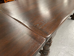 Stunning Antique Oak French Extension, Stretcher Base And Turned Leg Dining Table | Antique & Vintage | Moonee Ponds Antiques | Australia Wide Delivery