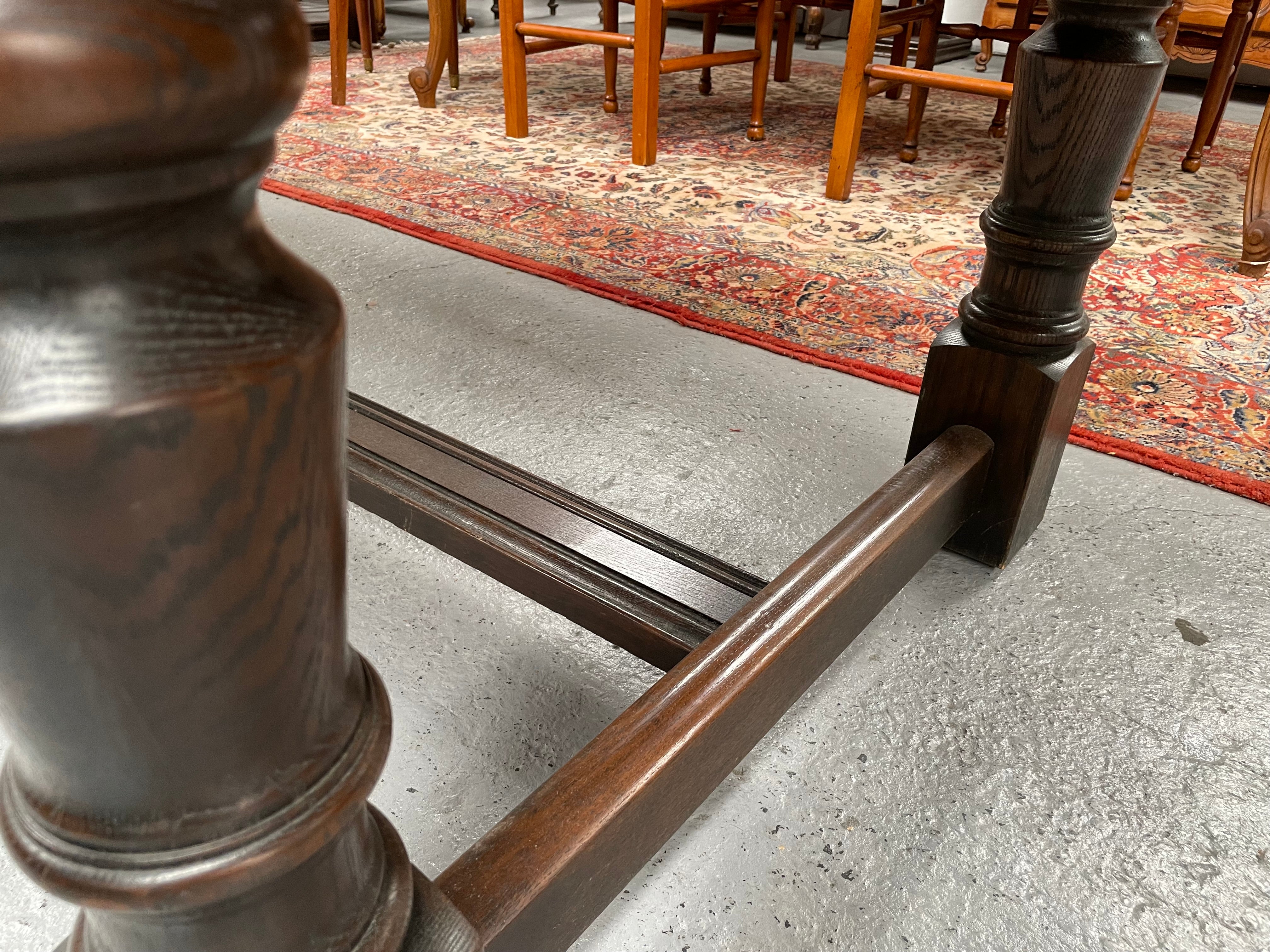 Stunning Antique Oak French Extension, Stretcher Base And Turned Leg Dining Table | Antique & Vintage | Moonee Ponds Antiques | Australia Wide Delivery
