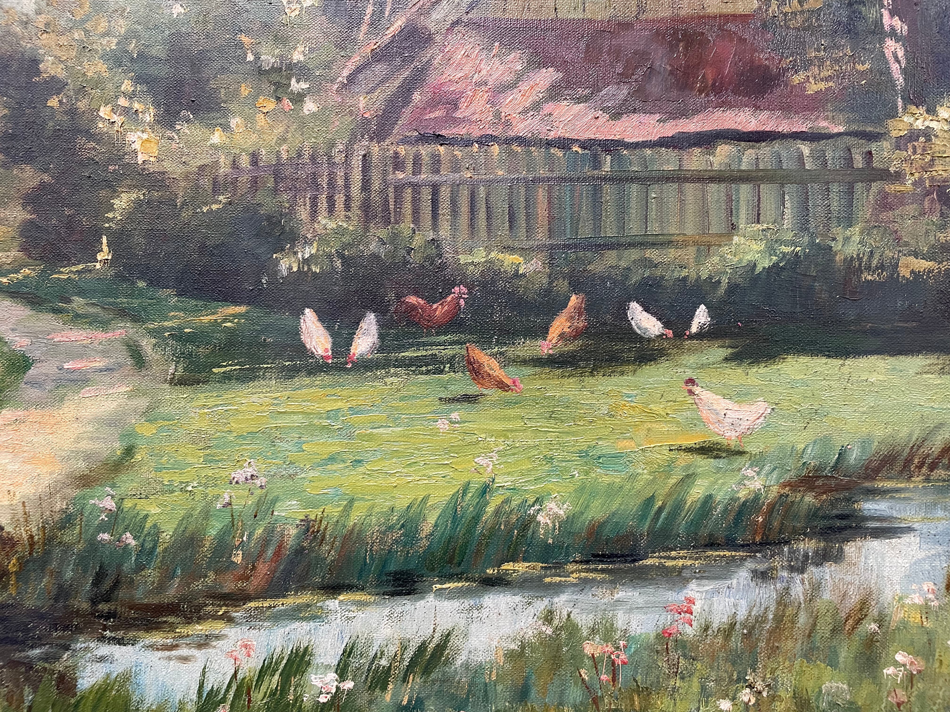 Beautiful French Country Scene Oil on Canvas | Antique & Vintage | Moonee Ponds Antiques | Australia Wide Delivery