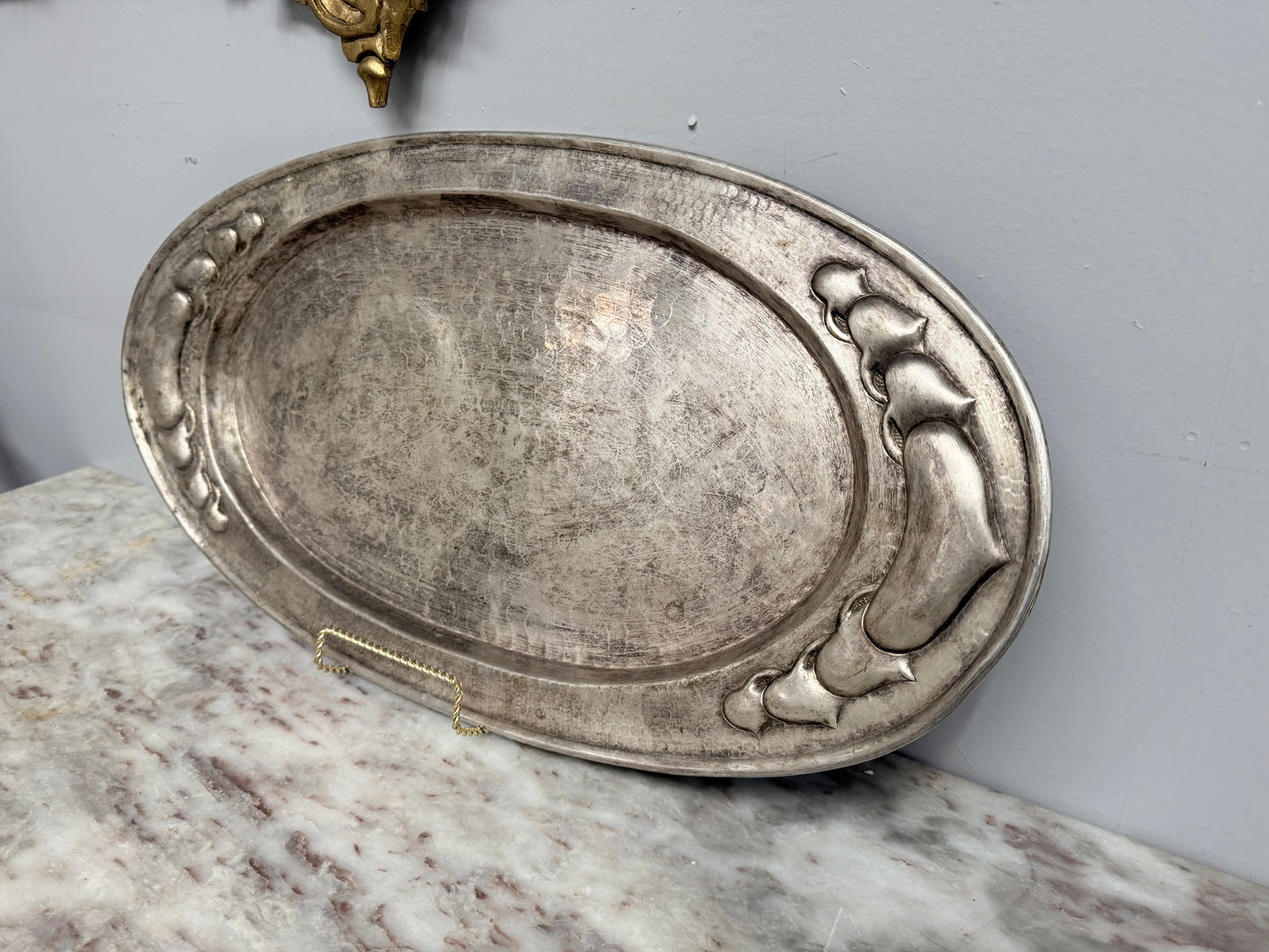 Large Antique English "Beldray" Arts & Crafts/Nouveau Silver Plated Tray