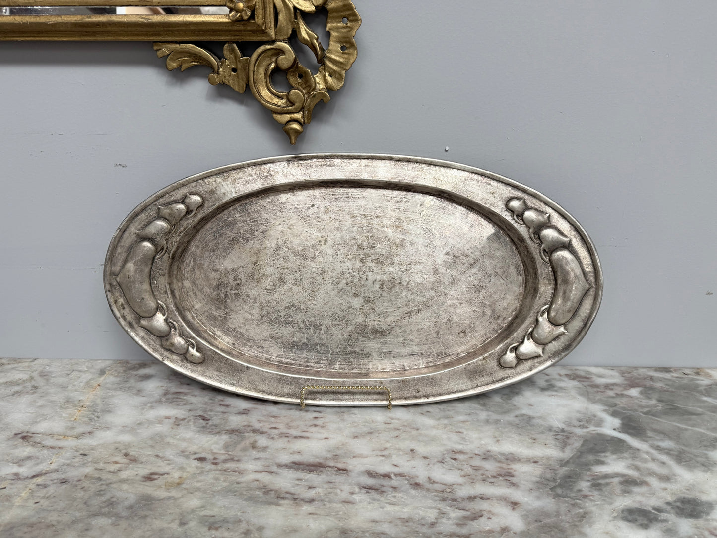 Large Antique English "Beldray" Arts & Crafts/Nouveau Silver Plated Tray