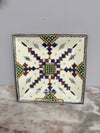 Vintage Moroccon Tile Tray With Silver Trim | Antique & Vintage | Moonee Ponds Antiques | Australia Wide Delivery