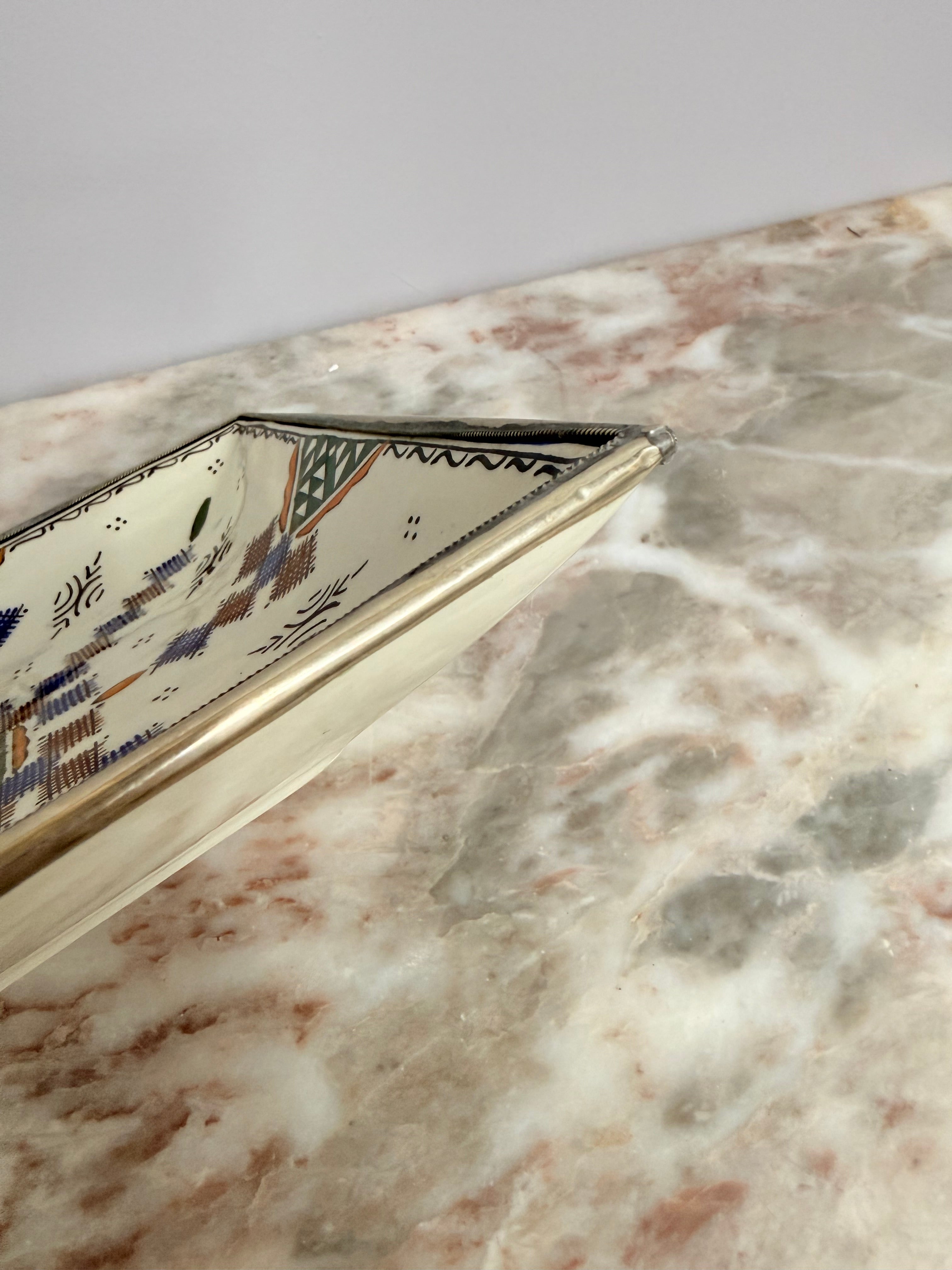 Vintage Moroccon Tile Tray With Silver Trim | Antique & Vintage | Moonee Ponds Antiques | Australia Wide Delivery