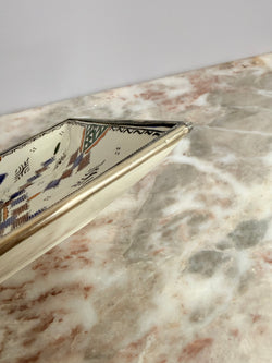 Vintage Moroccon Tile Tray With Silver Trim | Antique & Vintage | Moonee Ponds Antiques | Australia Wide Delivery