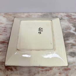 Vintage Moroccon Tile Tray With Silver Trim