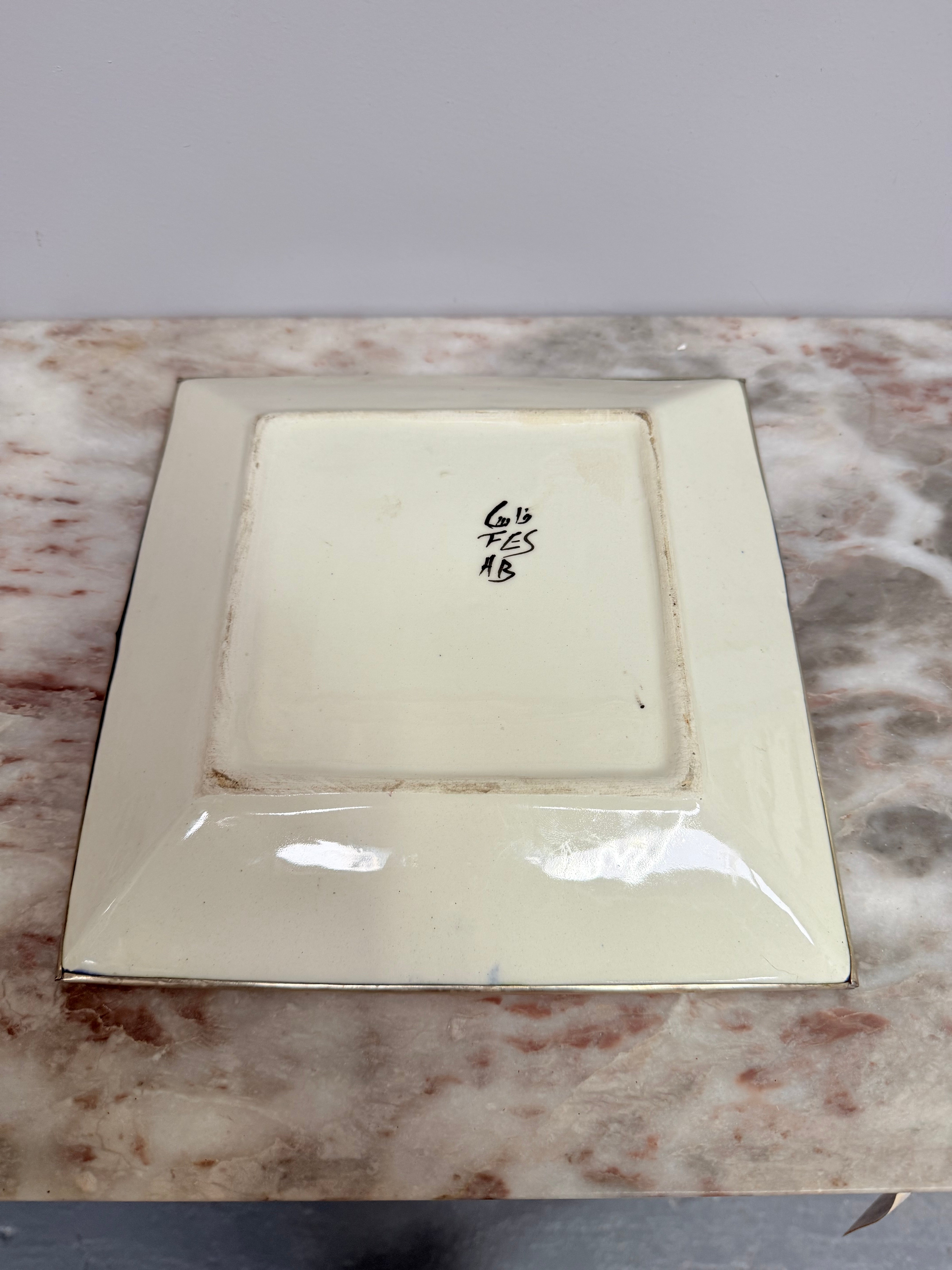 Vintage Moroccon Tile Tray With Silver Trim | Antique & Vintage | Moonee Ponds Antiques | Australia Wide Delivery