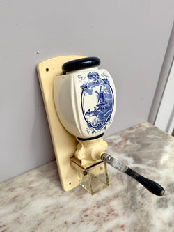 Vintage Dutch Wall Mounted Blue & White Coffee Grinder | Antique & Vintage | Moonee Ponds Antiques | Australia Wide Delivery