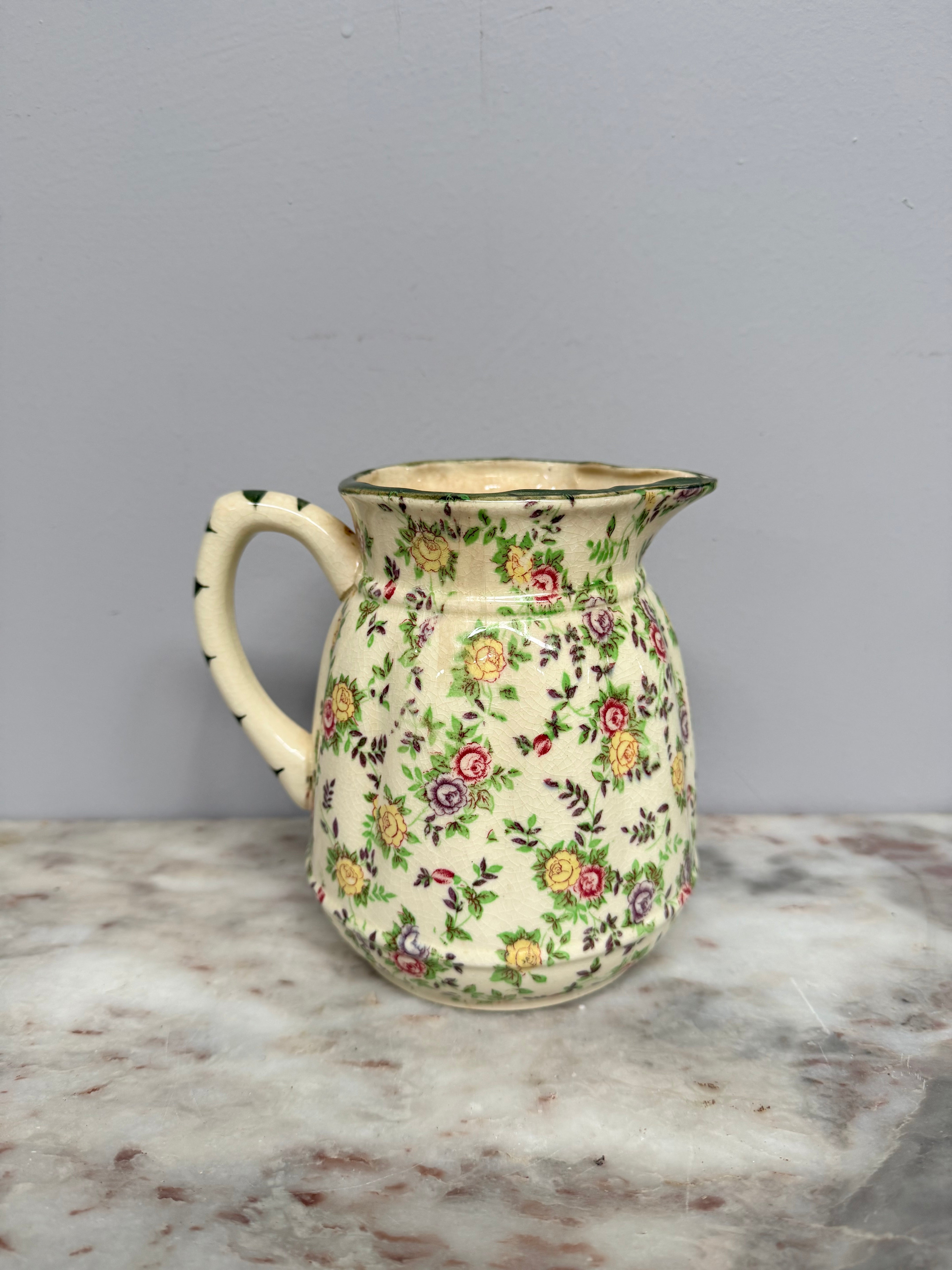 Vintage Japanese Floral Decorated Jug