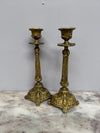 Antique Pair French Rococo/Baroque Style 19th Century Brass Candlesticks | Antique & Vintage | Moonee Ponds Antiques | Australia Wide Delivery
