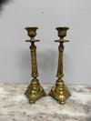 Antique Pair French Rococo/Baroque Style 19th Century Brass Candlesticks | Antique & Vintage | Moonee Ponds Antiques | Australia Wide Delivery