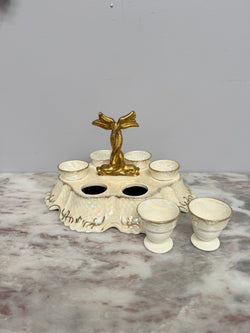 Rare Vintage "Crown Devon" Fielding's Lustre Ware Set 6 Egg Cruet | Antique & Vintage | Moonee Ponds Antiques | Australia Wide Delivery