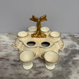 Rare Vintage "Crown Devon" Fielding's Lustre Ware Set 6 Egg Cruet