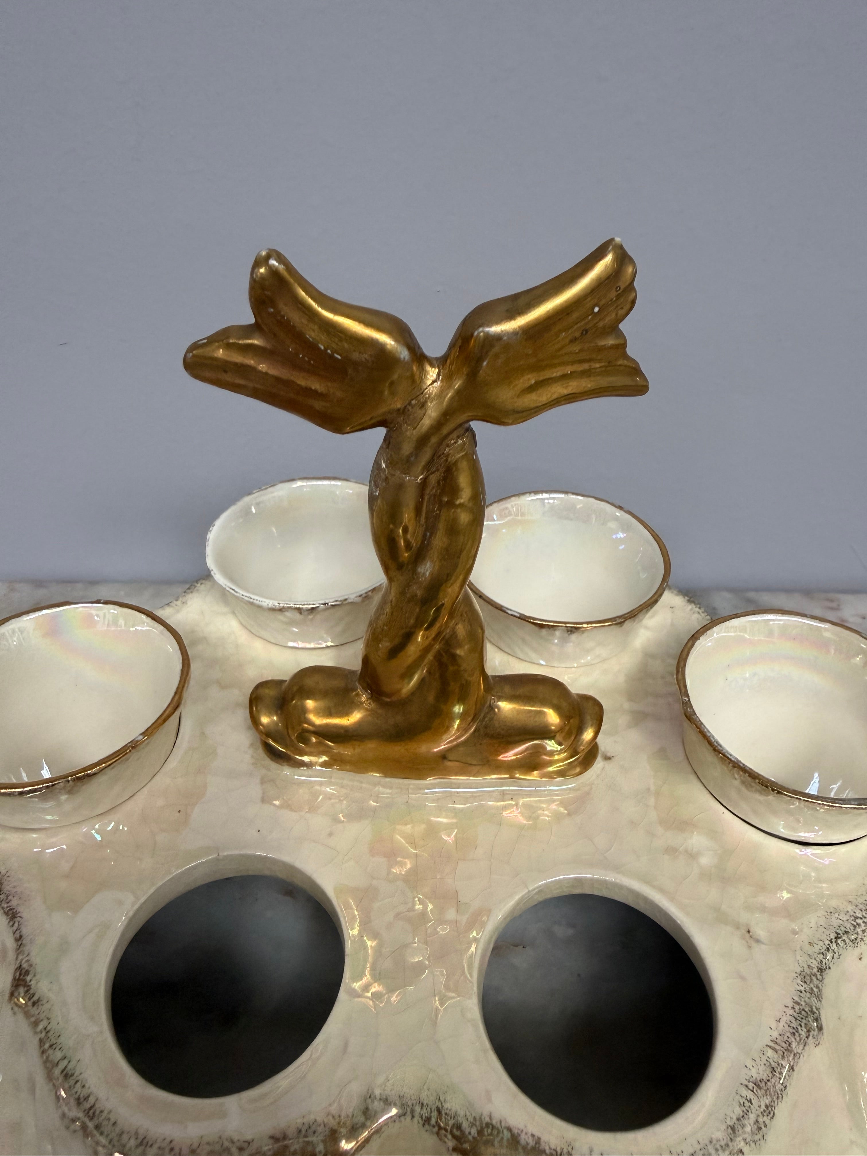 Rare Vintage "Crown Devon" Fielding's Lustre Ware Set 6 Egg Cruet | Antique & Vintage | Moonee Ponds Antiques | Australia Wide Delivery