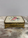 Vintage Gilt Filigree Petit Point Embroidered Trinket/Vanity Box | Antique & Vintage | Moonee Ponds Antiques | Australia Wide Delivery