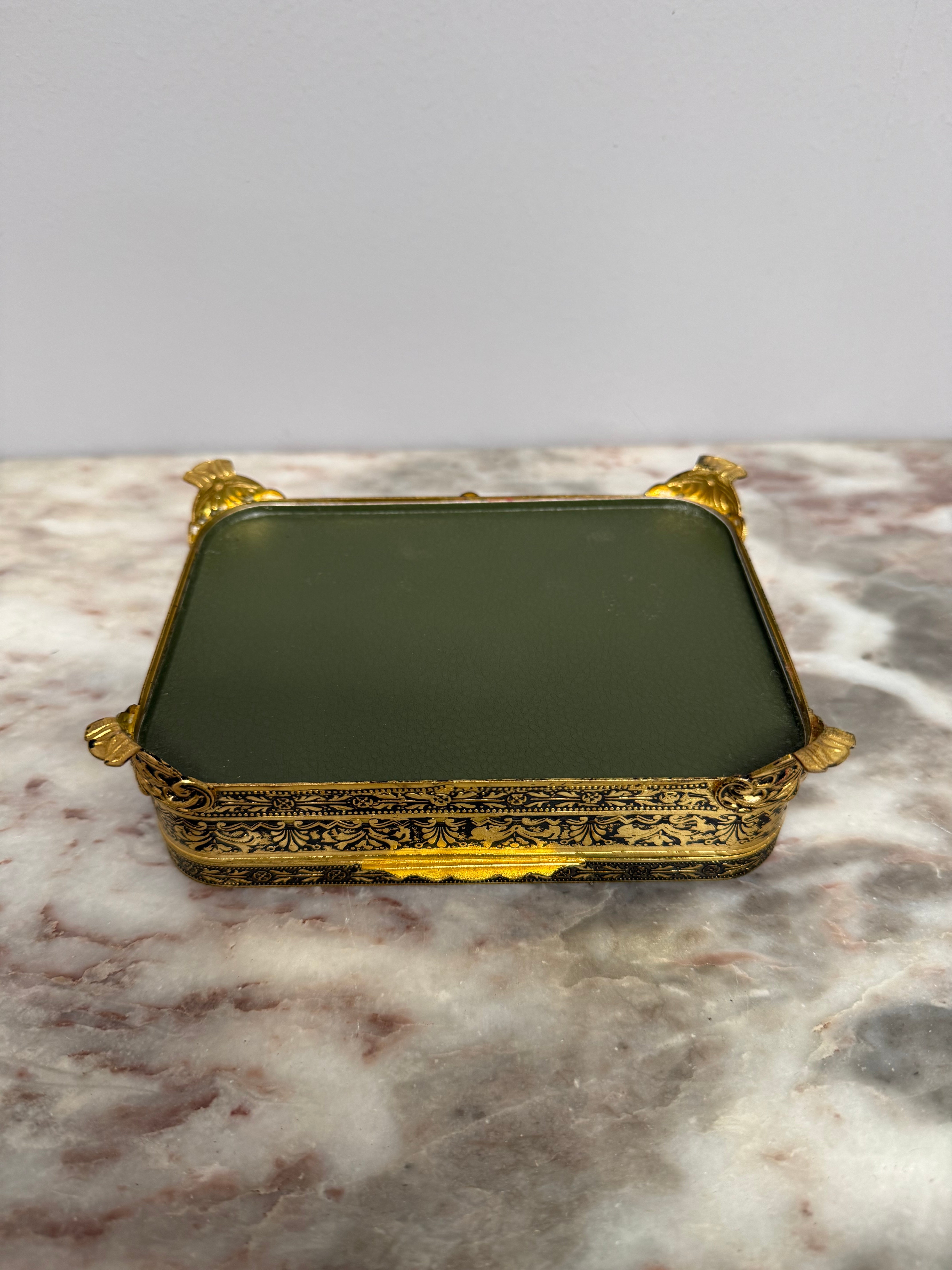 Vintage Gilt Filigree Petit Point Embroidered Trinket/Vanity Box | Antique & Vintage | Moonee Ponds Antiques | Australia Wide Delivery