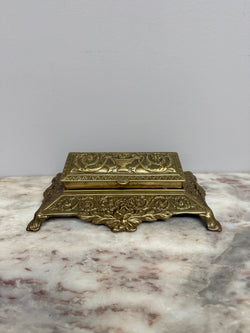 Vintage French Ornate Brass Stamp Box/Desk Organiser | Antique & Vintage | Moonee Ponds Antiques | Australia Wide Delivery